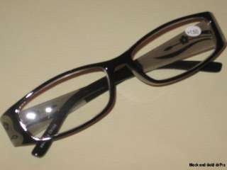 Black With Flowers Reading Eye Glasses Readers 2.25 NEW  