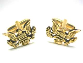 US Insignia American Bald Scout Eagle Gold Cufflinks  