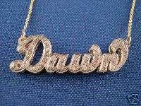 Personalized 14K Gold ANY NAME Necklace w. DIAMONDS  