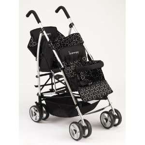  Kinderwagon Tandem Umbrella Stroller   Black Baby