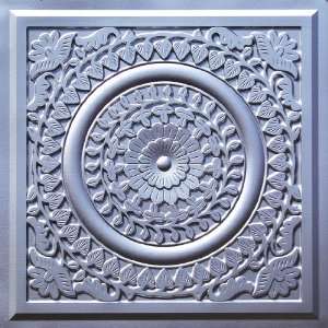  211 Faux Tin Drop In Ceiling Tiles 24x24   Silver