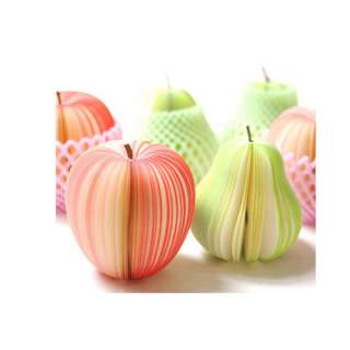Amazing Gift 3D Fruit Apple Pear Memo Note Pad Set of 2  
