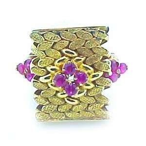  An Estate Art Retro 14k Gold and Ruby Ring Jewelry