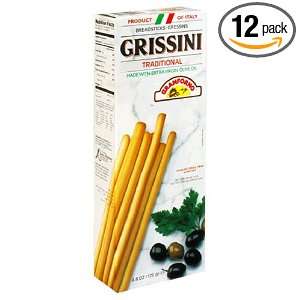 Granforno Grissini Breadsticks, Traditional, 4.4 Ounce Boxes (Pack of 