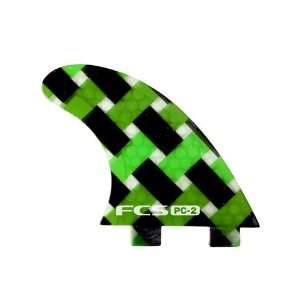 FCS PC 2 Graphic Thruster Surfboard Tri Fin Set   Green  