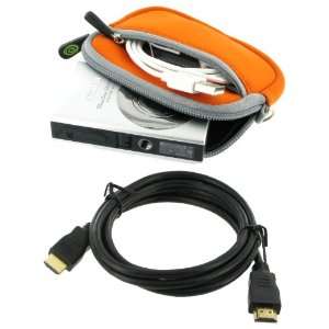  Sleeve (Orange) Case and Mini HDMI to HDMI Cable 1 Meter (3 Feet 