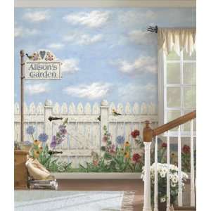 Picket Fence Sign Personalized Wall Mural