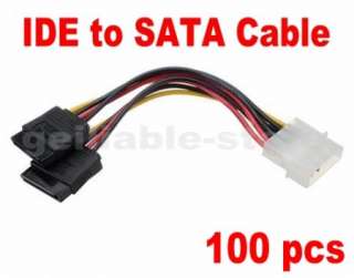   IDE Molex to 2 Serial ATA SATA Hard Drive Power Adapter Cable  