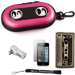  Pink Portable Hard Cover Shell with Integrated Speakers 