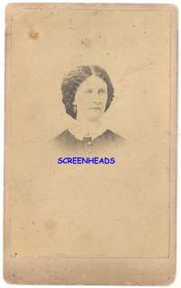 CIVIL WAR ERA WOMAN DROP EARRINGS TAX STAMP CDV PHOTO  