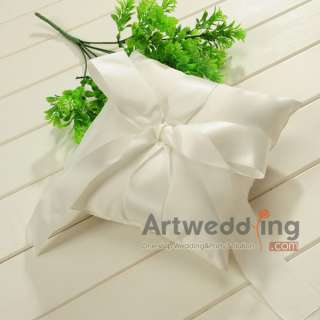 NEW 6 Ivory Satin Wedding Ring Bearer Pillow Cushion w/ Oversize 
