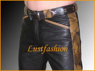 leather pants black brown /leather trousers DESIGNER  