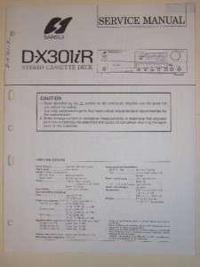 Sansui Service Manual~D X301iR Cassette Deck~Original  