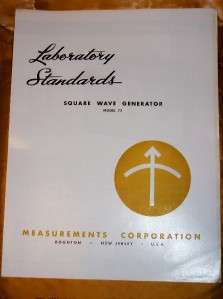 Vtg Measurements Corp Catalog~72 Square Wave Generator  