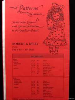 Connie Finchum 12   13 Doll Pattern Robert Kelly P1226  