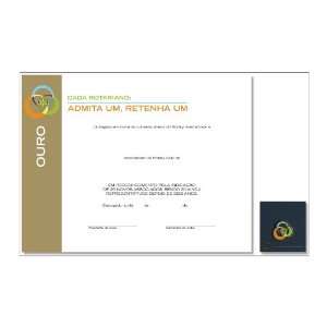   One Gold Certificate and Pin Rotary International 