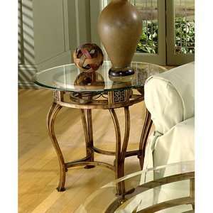    Hillsdale Scottsdale 26 Round Glass Top End Table