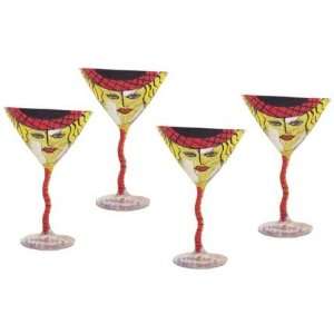  ArtisanStreets Set of 4 Hand Painted Martini Glasses in 