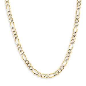  New 14k Two Tone Gold Figaro Chain Link Necklace 3.5mm 