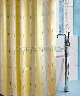 Modern Flowers Leaves Pattern Bathroom Waterproof Fabric Shower 