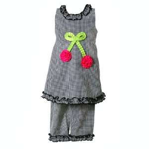   Toddler Girls Black White 2 Piece Outfit 12m 4T Bonnie Jean Baby