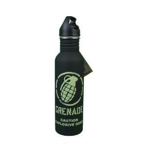  Grenade Black Matte Green Water Bottle