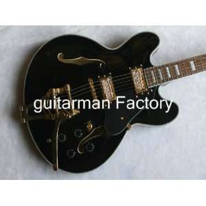   high vos es335 black electric guitar with bigbys Musical Instruments