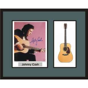  JOHNNY CASH Guitar Shadowbox Frame Martin Acoustic 