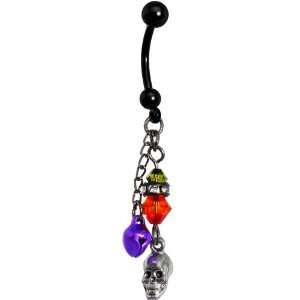 Handcrafted Halloween Skull Belly Ring MADE WITH SWAROVSKI 