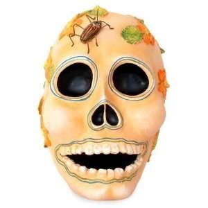  Papier mache figurine, Flowery Skull