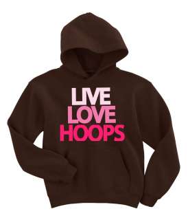 Live Love Hoops Basketball Hoodie Sweatshirt S XXL  