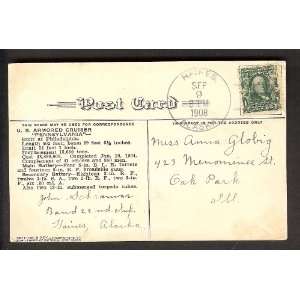 U.S.S. Pennsylvania Hanes Alaska Sep 9, 1908 on postcard 