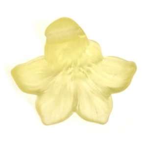  Lucite Lily Flower Pendant Beads Matte Jonquil Yellow 