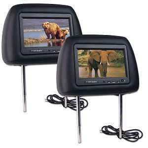  7 Inch TFT LCD Monitor Car Headrest Two Pack with Remotes 