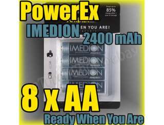 PowerEx IMEDION 8 AA 2400 Rechargeable Battery & Case  