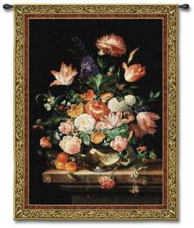 BOUQUET OF MAJESTY FLORAL ART TAPESTRY WALL HANGING SM  
