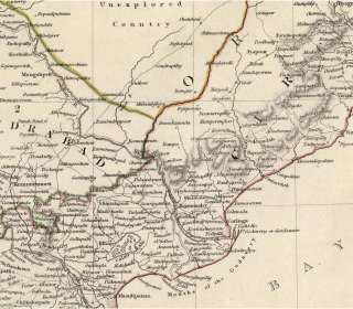 Rare 1832 SDUK Map of INDIA Orissa, AP, Chhattisgarh  