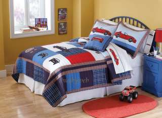   shams bedding set cars quilts are made of 100 % cotton face cloth