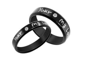   Black Promise Love Rings Couple Wedding Bands Many Sizes Gifts  