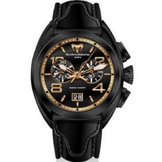   black pvd case gold index black leather watch shop all technomarine be