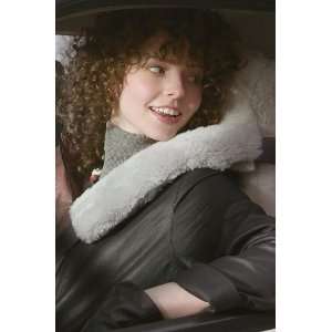  Sheepskin Seat Belt Cover, LIGHT SILVER, Size 1 SIZE 