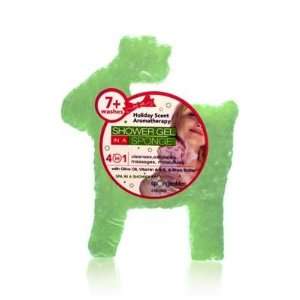 Spongeables Shower Gel in a Sponge (Green Reindeer) 7+ Uses Holiday 