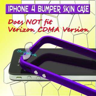 PURPLE IPHONE 4 BUMPER CASE WITH METAL VOLUME BUTTON  
