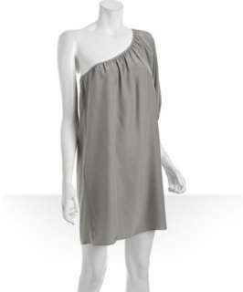 Alex Lane grey silk crepe one sleeve dress  