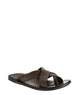 John Varvatos dark ghurka leather Ripple sandals   
