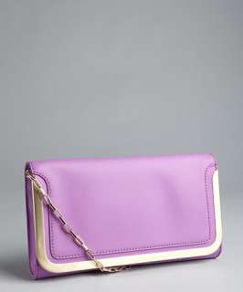 Botkier orchid leather Misha fold over chain strap clutch