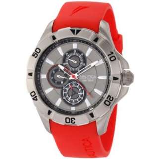 Nautica Mens N14611G NST 06 Multifunction Red Resin Watch   designer 