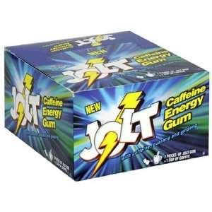 Jolt Caffeine Energy Gum, Icy Mint, 12 ct Boxes, 2 ct (Quantity of 2)