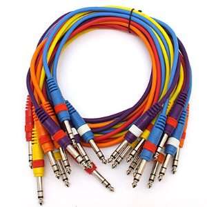   TRS Jumper Patch Cables   Multiple Colored Cords Musical Instruments