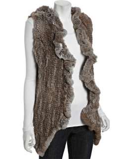 La Fiorentina natural rabbit ruffled front vest